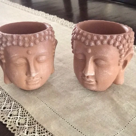 Set of 2 New Buddha Planters - Picture 2 of 14